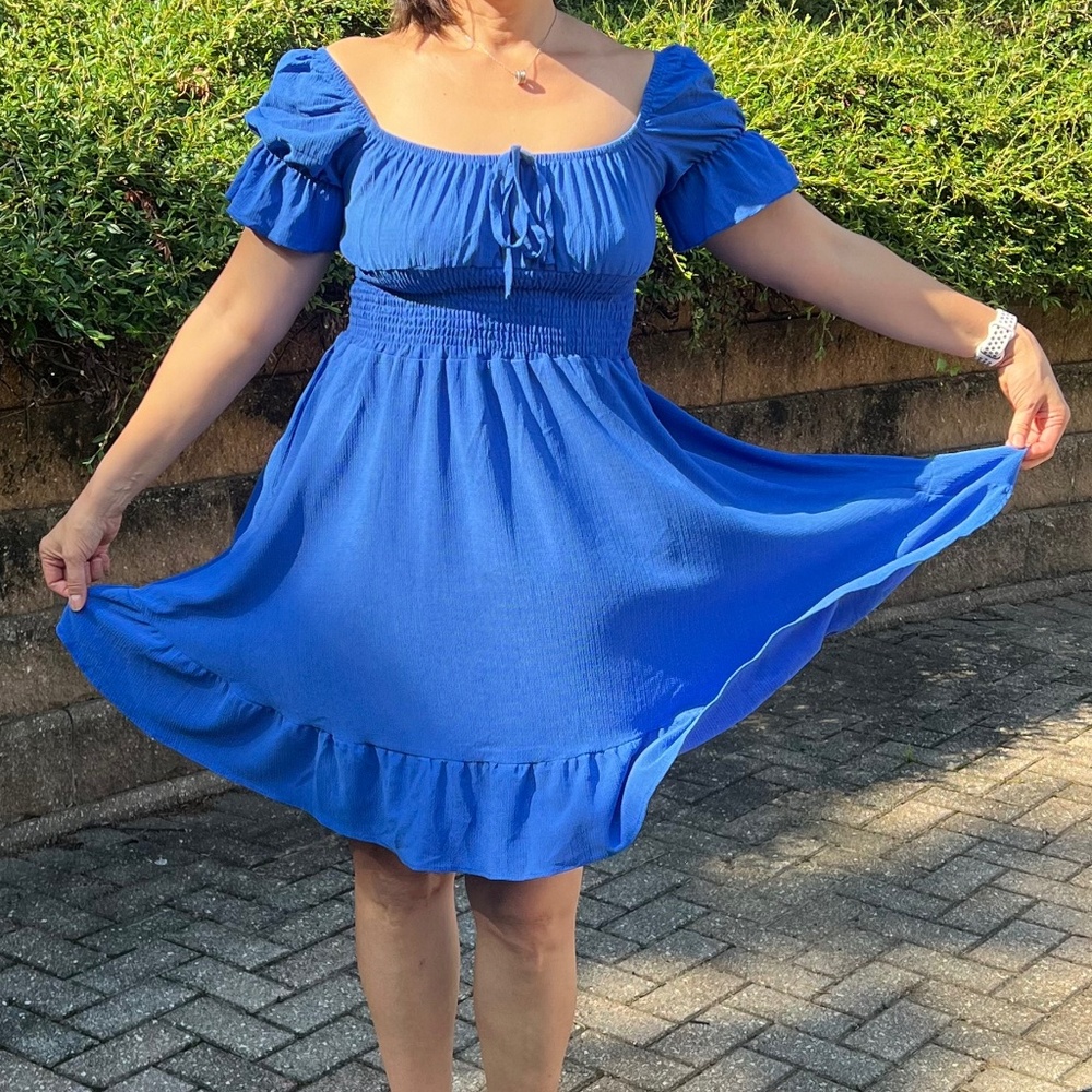 Blue Ruffle Dress - Picture 6 of 9